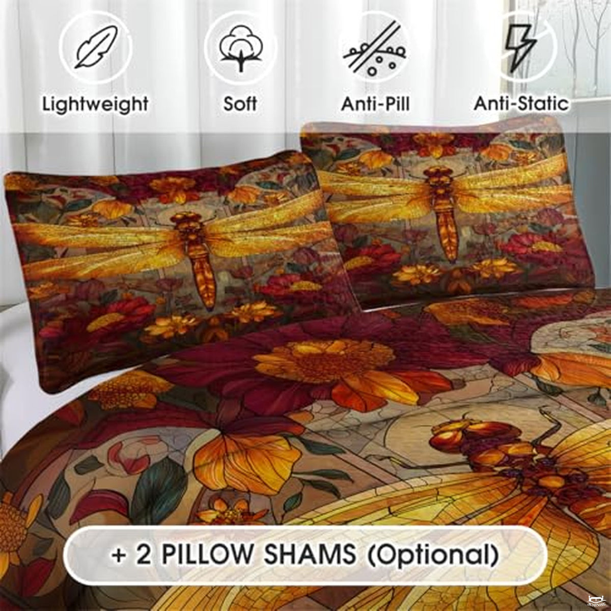 Personalized Dragonfly Patchwork Pattern Quilt Set, Animal Style, Dragonfly Quilt Set Bedspread, Custom Nature Autumn Quilt Bedset, Cotton Bedding for Bedroom Girl Room (Autumn Patchwork Dragonfly)