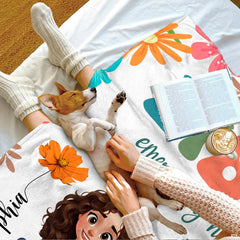 Custom Christian girl Bible emergency numbers Blanket