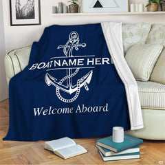 Coastal motif bedding showcasing classic nautical anchor and maritime graphic styling.