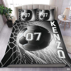 Custom Soccer Net with Number 07 Comforter Set, Machine Washable