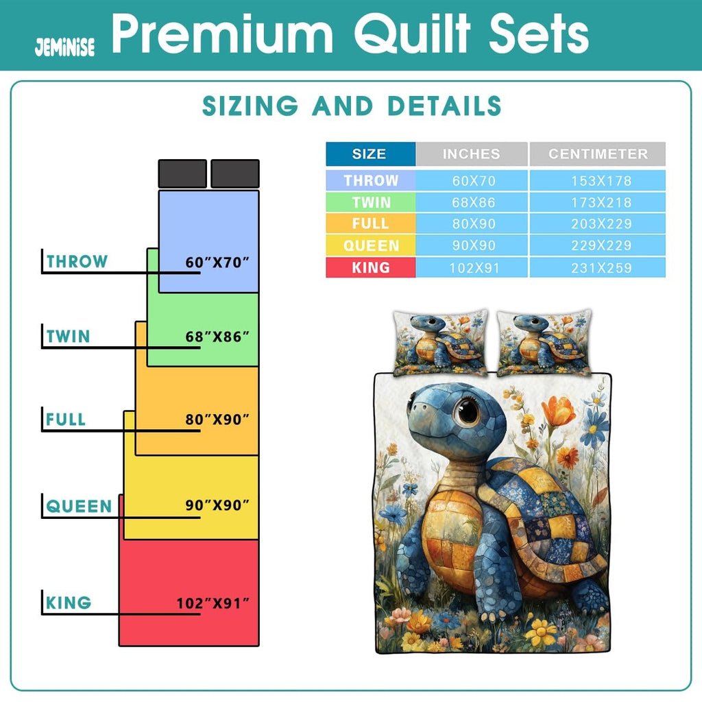 Jeminise Cat Farmhouse Quilt Set, Cozy Animal Bedding