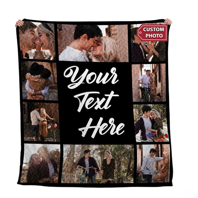 Custom Photo Quilt with Bicycle and Flowers