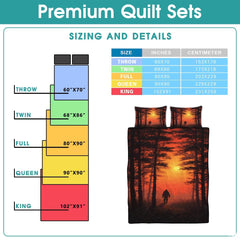 Personalized Bigfoot Forest Silhouette Quilt Sets, Machine Washable