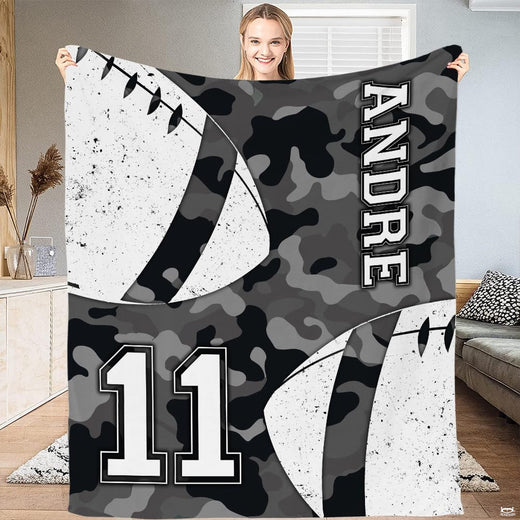 Grey bedding sets double featuring monochrome dark grey football camouflage pattern.