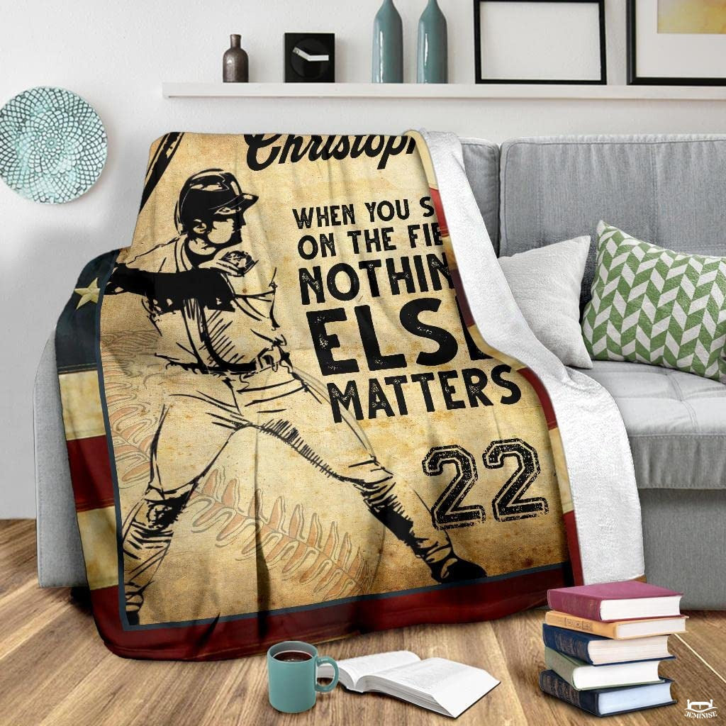 Custom Name Catcher Batter Baseball Baseball Throw, Baseball Blanket Gift Baseball Bedding Gift for Adult, Christmas New Years Gift for Baseball Player, Pitcher Gift (Baseball Design 10)