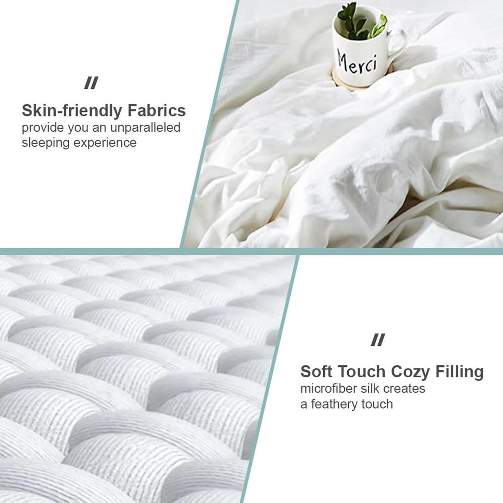 Overhead view of neon ice hockey sports bedding spread across a contemporary bedroom bed setup