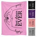 Best sisters ever heart hands line art blanket showing sisterhood design view 1