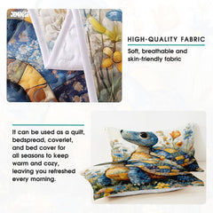 Jeminise Cat Farmhouse Quilt Set, Cozy Animal Bedding