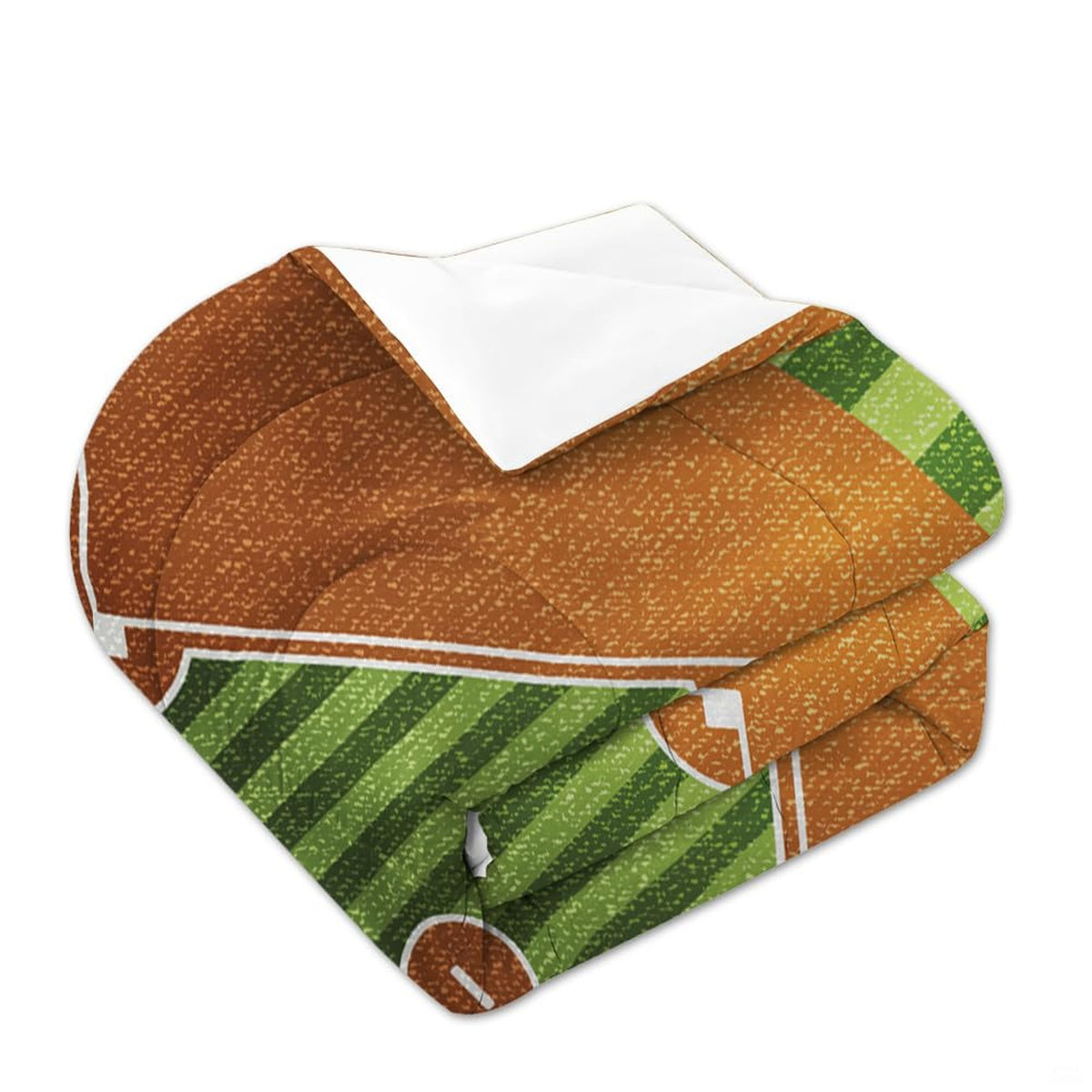 Matching pillowcase detail for baseball bedding set showing coordinating helmet and athletic equipment graphics