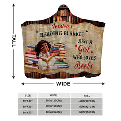 Close-up detail of book illustrations and parchment scroll on reader throw blanket