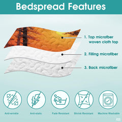 Personalized Bigfoot Forest Silhouette Quilt Sets, Machine Washable