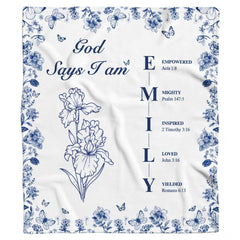 Custom Emily God Says I Am Blanket, Machine Washable