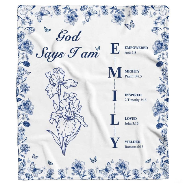 Custom Emily God Says I Am Blanket, Machine Washable