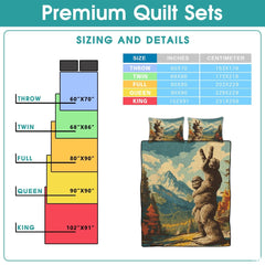 Personalized Bigfoot Peace Sign Mountain Landscape Quilt Sets
