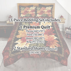 Corner fold view of autumn bedding highlighting ornate decorative border and rich harvest botanical printing