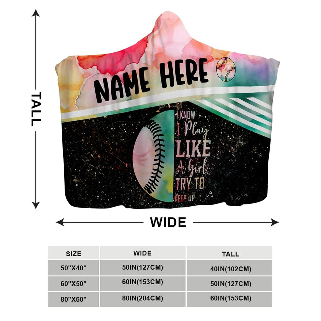 Side profile of hooded sports blanket displaying white inner lining draped over shoulders.
