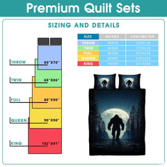 Personalized Bigfoot Full Moon Forest Quilt Set, Machine W - Design 12