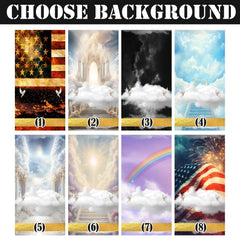 Graphic selector displaying multiple memorial background options for commemorative installations