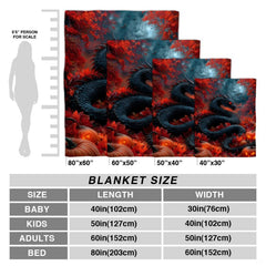 Halloween fantasy throw blanket folded neatly on bedroom bench