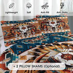 Matching pillowcase detail for southwestern bedding set showing coordinating Aztec pattern print