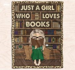 Jeminise Customized Reading Blanket for Book Lovers, Personalized Daughter Gift