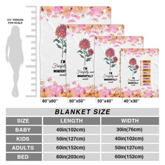 Fearfully and wonderfully made floral scripture blanket showing blooming dahlia and butterflies view 4