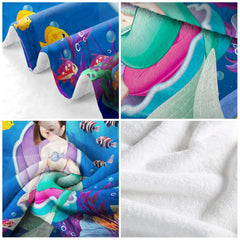 Under the sea baby bedding set motif showing playful bubbles and sea floor coral illustrations.