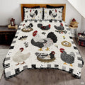 Chicken Pattern Quilt Set, Animal Patchwork Farmhouse Quilt Set Bedspread, Premium Pattern Quilt Bedspread, Bedding Gift for Lover Daughter Son Father Mother