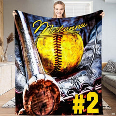 Athletic bedroom decor presenting bold softball player gifts from coach artwork.