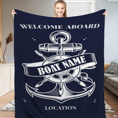 Nautical anchor and ship helm bedding set displayed in a modern bedroom setting.