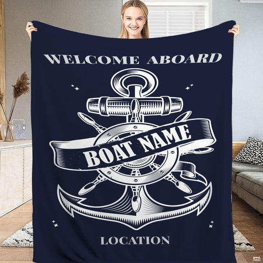 Nautical anchor and ship helm bedding set displayed in a modern bedroom setting.