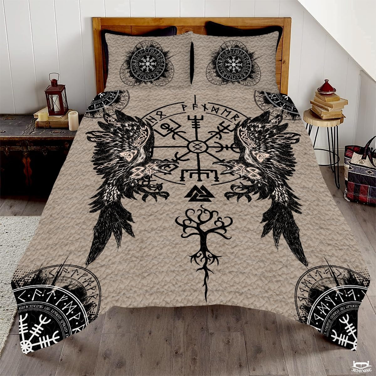 Norse Mythology Quilt with Ravens