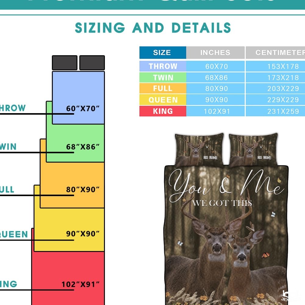 Personalized Wildlife Deer Couple in Forest Comforter