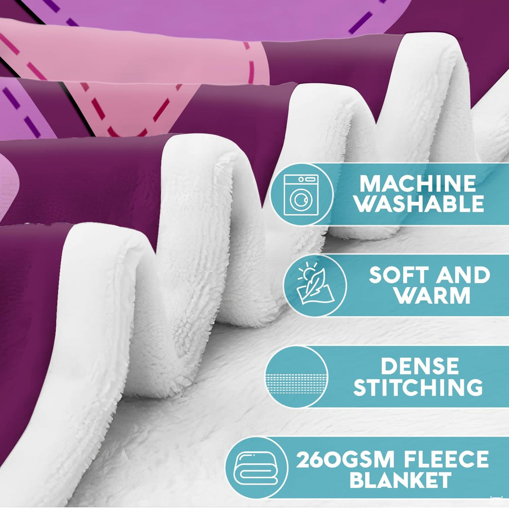 Custom Purple Butterfly Christian Blanket, Machine Washable