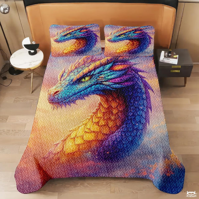 Fantasy Art Fantasy Dragon Comforter Set with Dragon Scales And Bedroom Setting