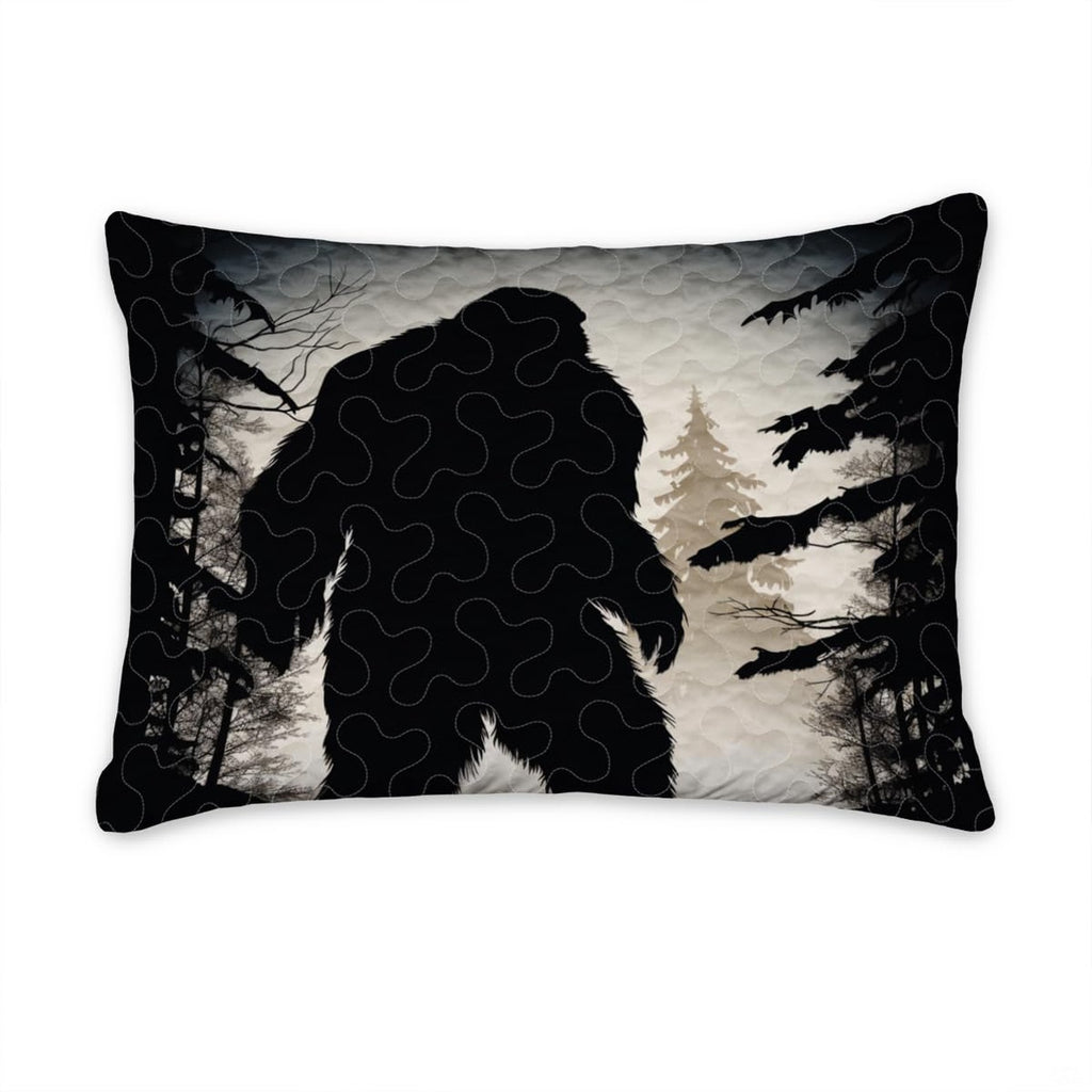 Matching pillowcase detail for woodland bedding set featuring coordinating vintage cream Bigfoot artwork
