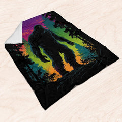Angled flat perspective highlighting the neon Bigfoot illustration and white corner detail.