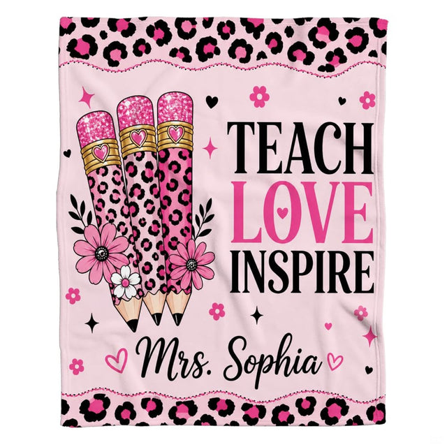 Bedroom styling with pink leopard teacher appreciation bedding adorned with floral and star motifs.