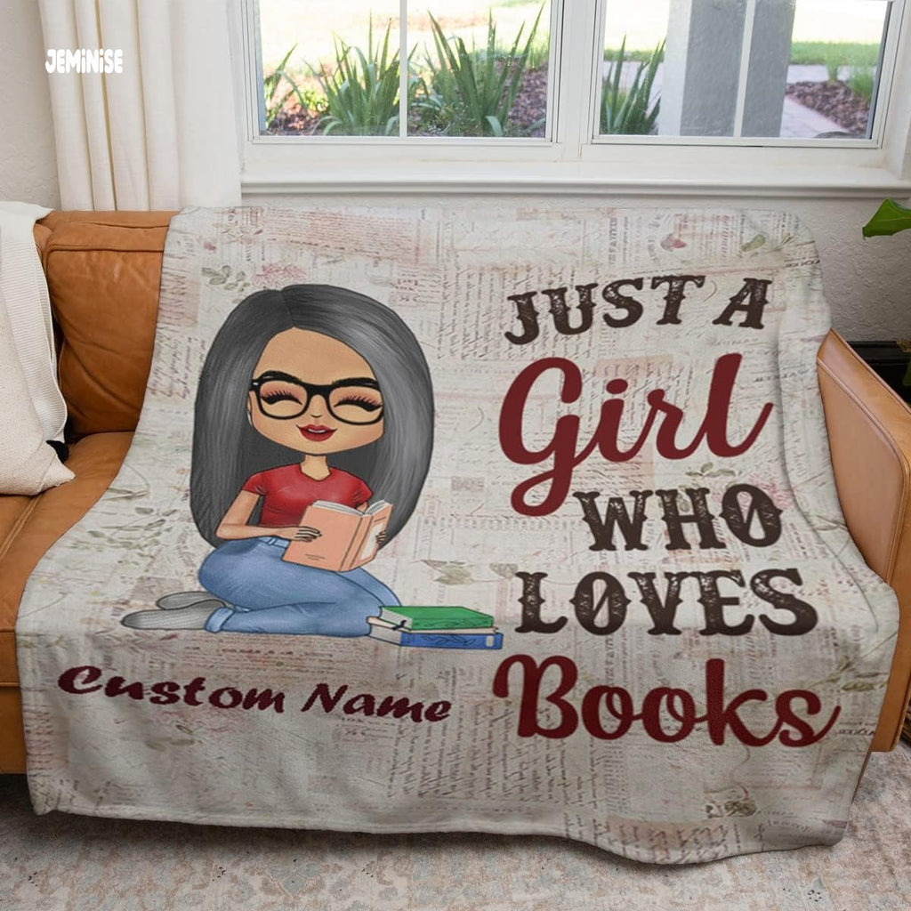 Jeminise Customized Reading Blanket for Book Lovers, Personalized Daughter Gift