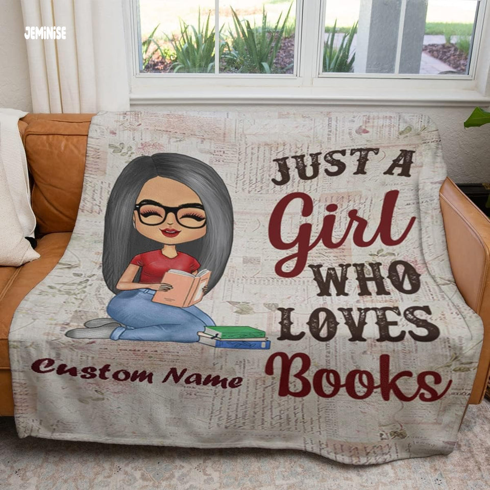 Jeminise Customized Reading Blanket for Book Lovers, Personalized Daughter Gift