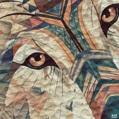 Custom Wildlife Wolf Head Close Up with Geometric Comforter