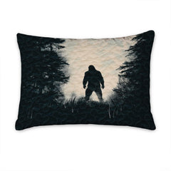Matching pillowcase detail for woodland bedding set featuring coordinating sage pine Bigfoot motifs