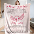 I never left you memorial angel wings blanket front display