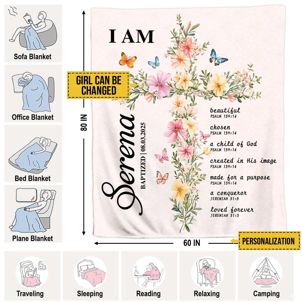 Multi-panel graphic display showcasing floral cross design with dimensional measurement outline