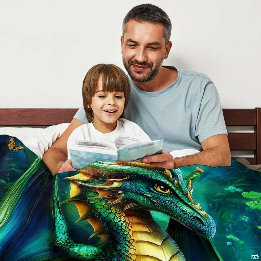 Close-up visual of mythical green dragon artwork with intricate turquoise scales and vibrant teal water details.