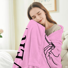 Best sisters ever heart hands line art blanket showing sisterhood design view 7