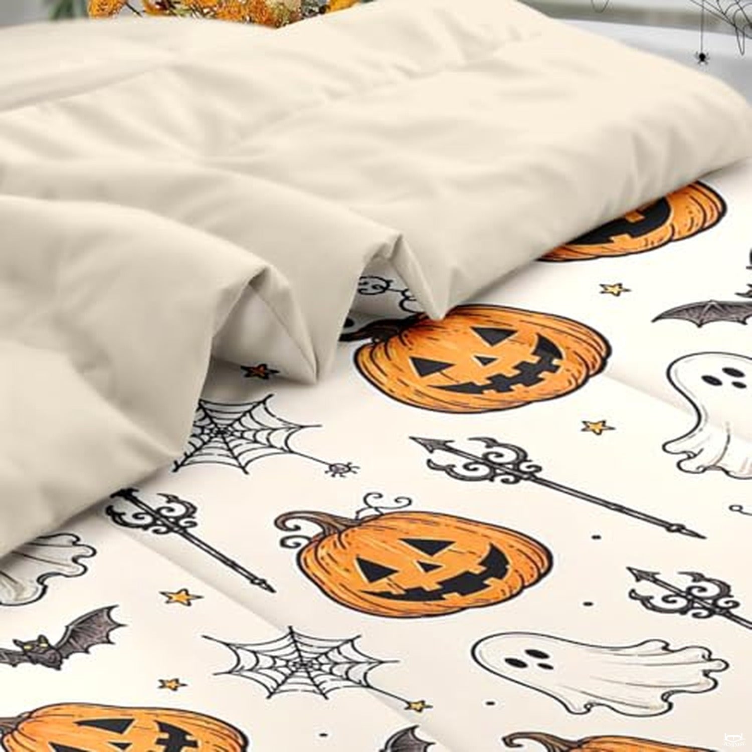 Pamnest Twin Halloween Comforter Set with Sheets, 5 Pieces Evil Bedding