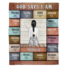 Personalized Christian Woman Affirmation Bible Verse Throw Blanket