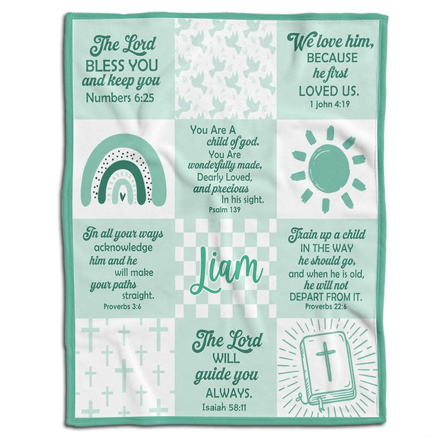 Pastel green bedding set display with botanical leaf motifs and peaceful dove silhouette illustrations.