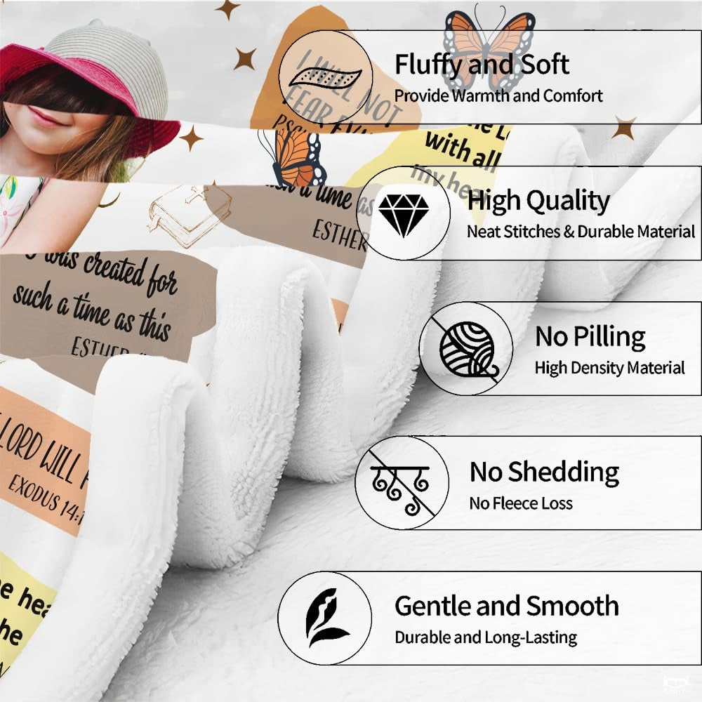 Personalized Christian Affirmation Butterflies Th - Christian Blankets